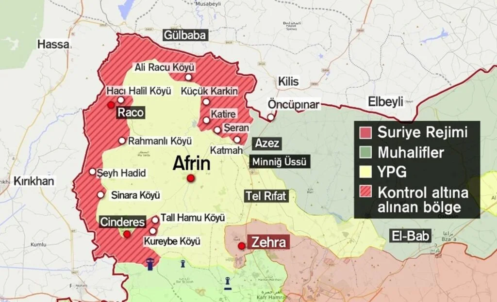 Afrin'in stratejik önemdeki Kafr Cenne köyünü teröristlerden temizledi.
