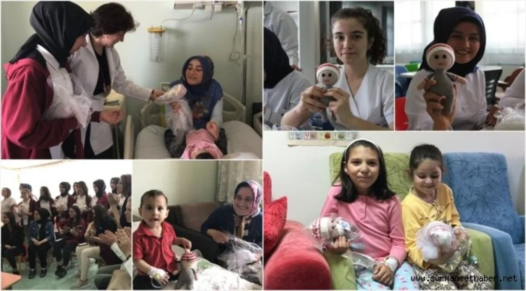 Hasta çocukların yüzü 'sabır bebek' ile güldü