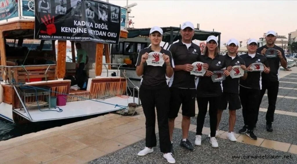 Şiddet gören kadınlar için kulaç atmaya başladılar