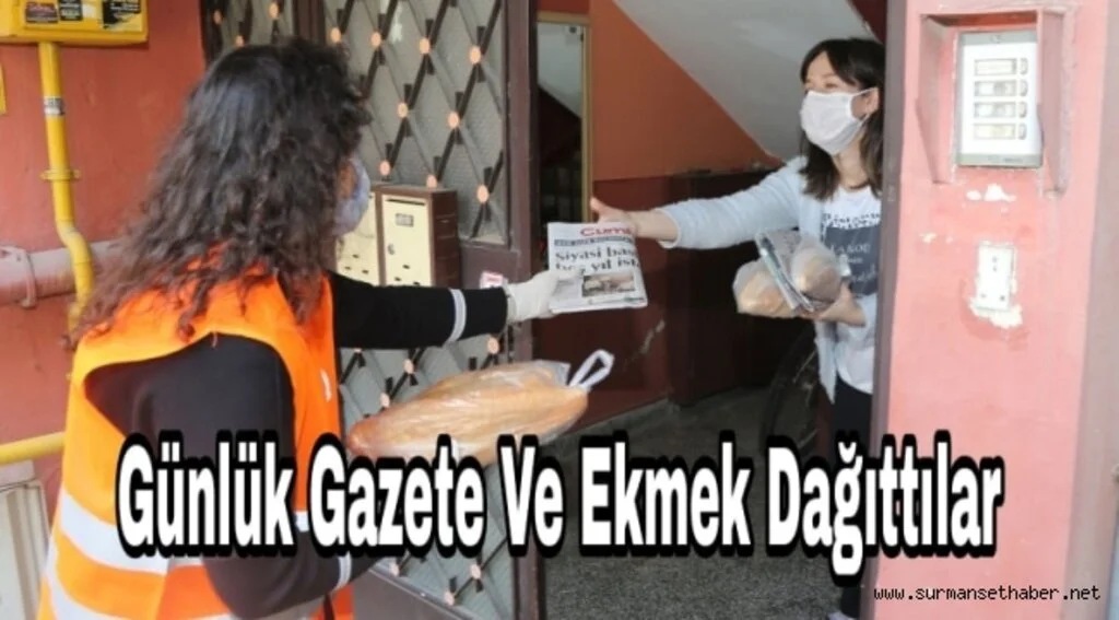 Atakum Belediyesi ücretsiz gazete ve ekmek dağıttı