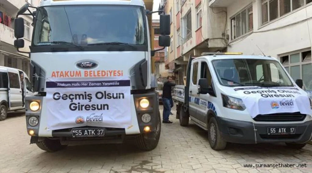 Atakum Belediyesi’nden   sel mağduru Giresun’a  yardım eli uzandı