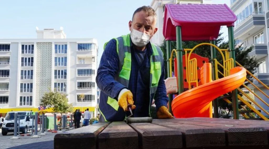 Atakum Belediyesi  parklara kış bakımı yaptı  rengarenk bitkiler dikti
