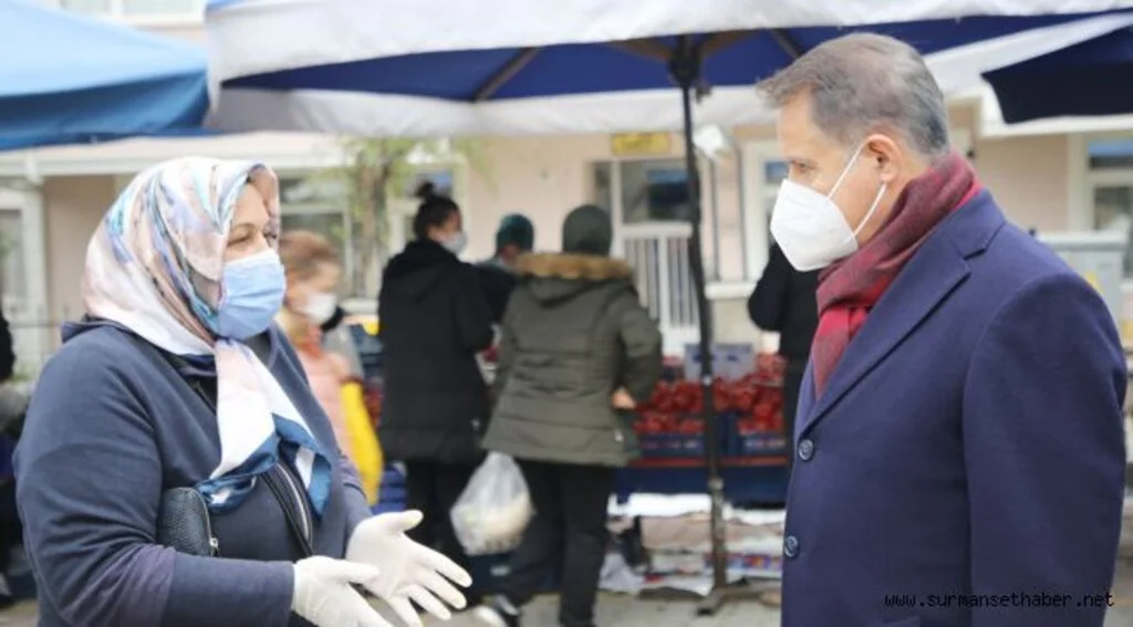 Başkan Cemil Deveci  pazar yerlerindeki yeni  tedbirleri sahada inceledi