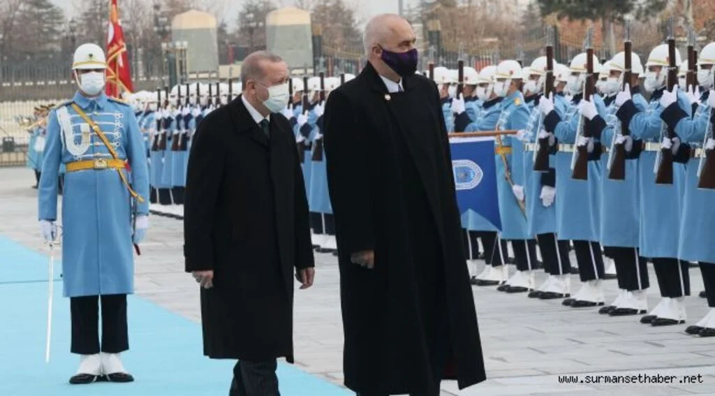 Cumhurbaşkanı Erdoğan, Arnavutluk Başbakanı Rama’yı resmi törenle karşıladı