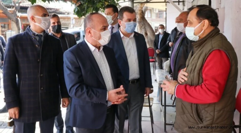 Bergama ilçe protokolünden Koronavirüs denetimi