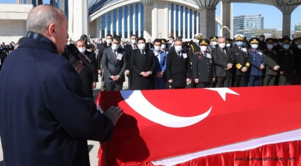 Cumhurbaşkanı Erdoğan, Helikopter kazasında şehit düşen askerlerimizin cenaze törenine katıldı