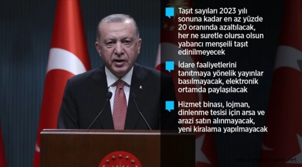 Cumhurbaşkanı Erdoğan'dan 'tasarruf tedbirleri' genelgesi