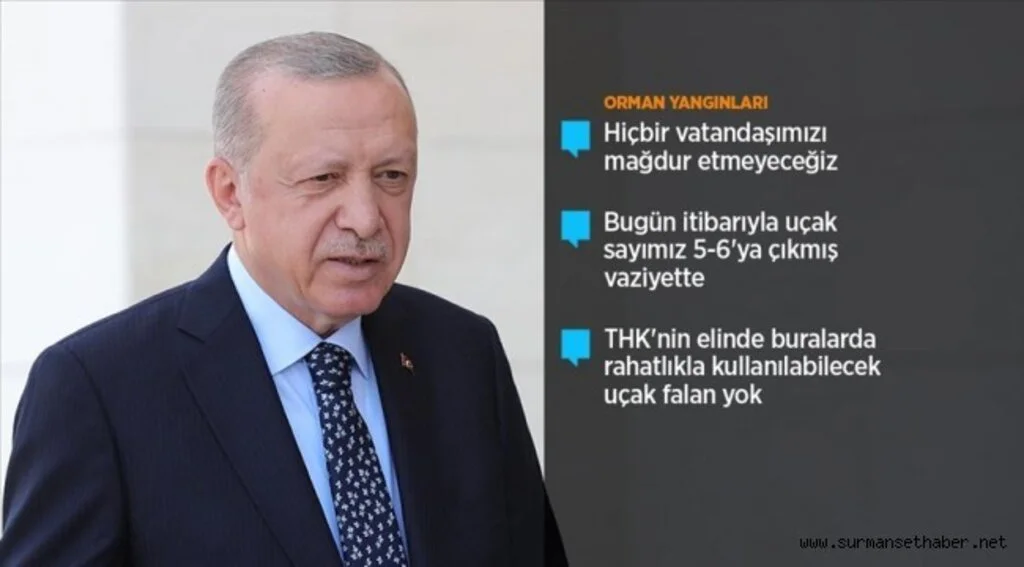 Cumhurbaşkanı Erdoğan: Çıkan yangınlarla ilgili soruşturma yoğun bir şekilde devam ediyor