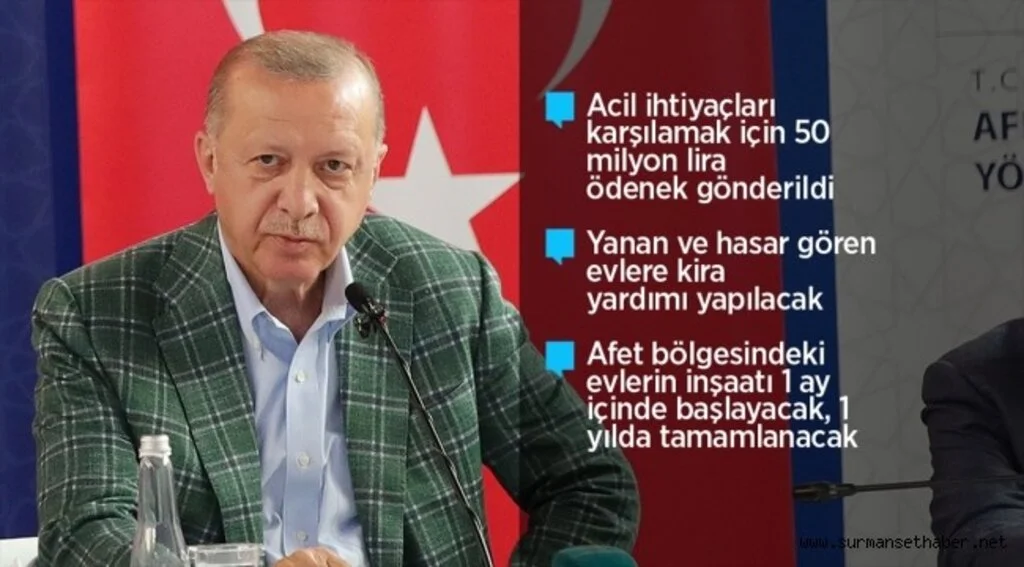 Cumhurbaşkanı Erdoğan: Yanan her yeri daha fazlasıyla tekrar ağaçlandırmak en başta gelen görevimizdir