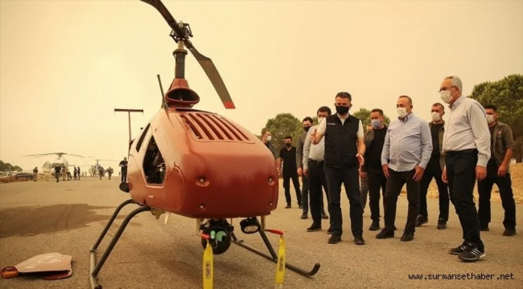 İnsansız helikopter, Manavgat yangınlarıyla mücadelede kullanıldı
