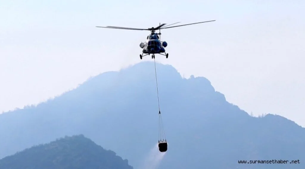 Marmaris'teki Yangına 20 Helikopter, 14 Amfibik Uçak, 220 Arazöz ve 2 İHA Destek Veriyor