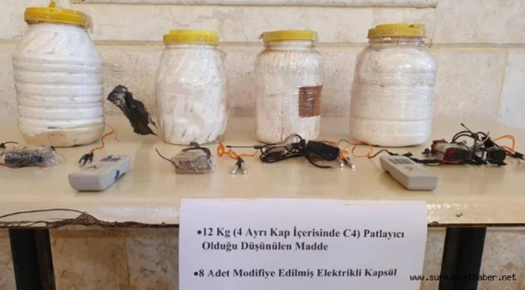 Hatay Emniyeti ve Afrin Suriye Görev Gücü Ekiplerince 12 Kg C4 Patlayıcı Ele Geçirildi