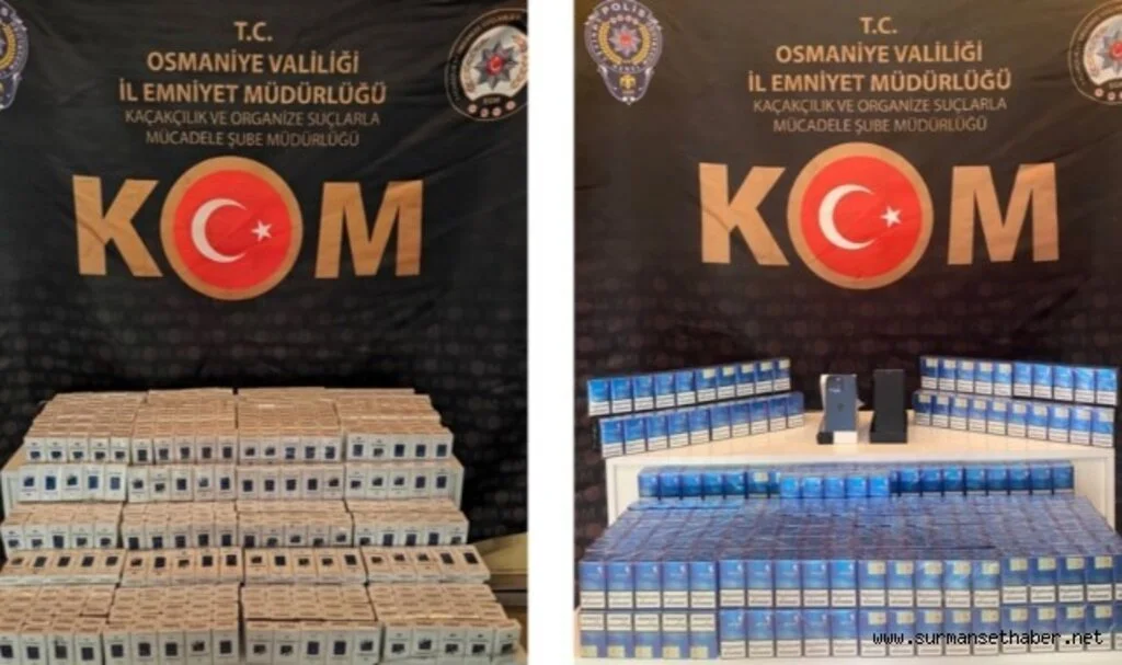 Osmaniye’de 2 araçta kaçak sigara ve cep telefonu ele geçirildi