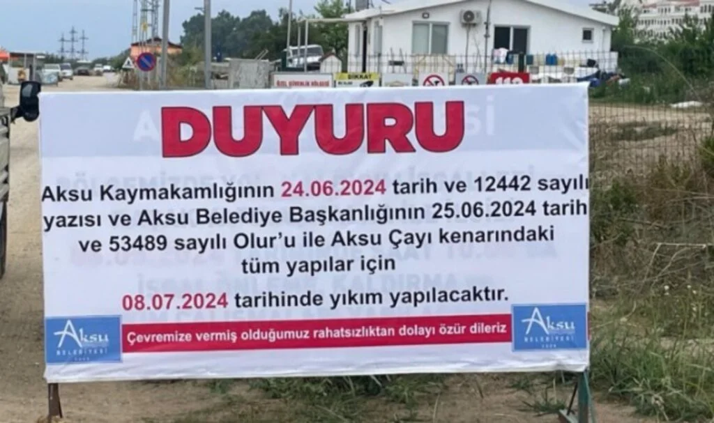 Aksu Çayı İşgalden Kurtarılacak
