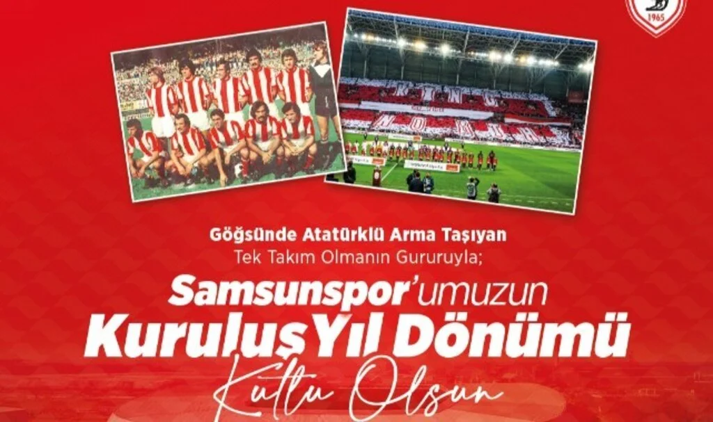 Başkan Doğan: “Kırmızı Beyazlı Sevdamız Samsunspor'umuzun 59. Yaşı Kutlu Olsun”