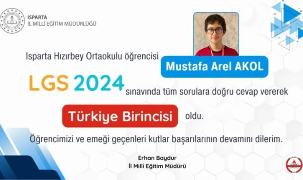 Baydur’dan LGS birincisine tebrik