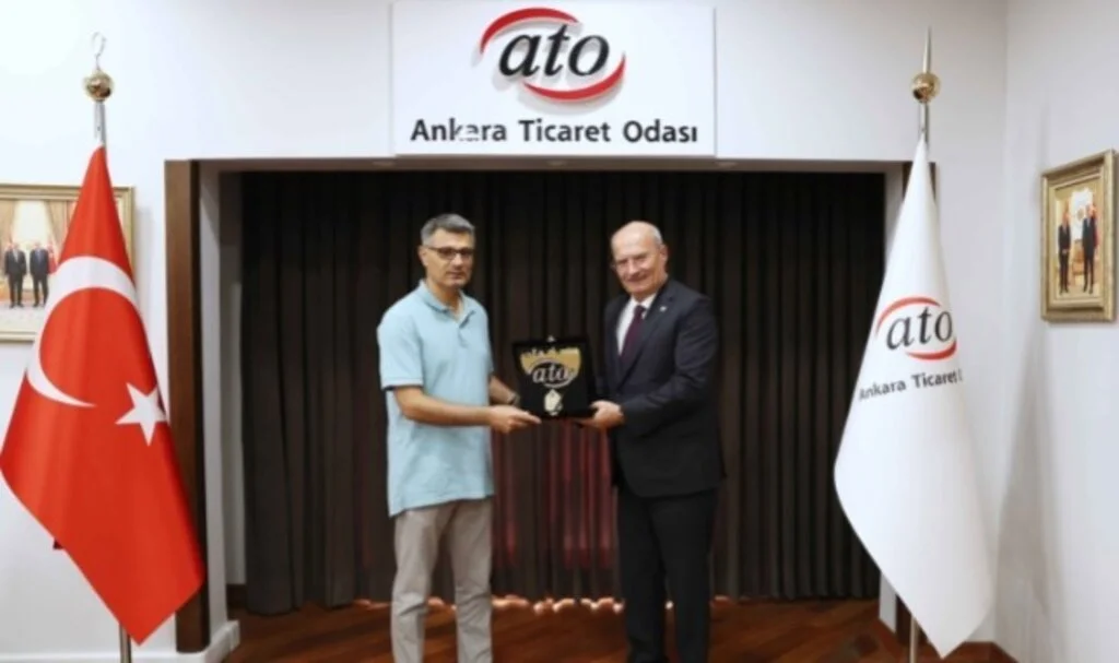 ATO Başkanı Baran, Olimpiyat İkincisi Yusuf Dikeç ile bir araya geldi