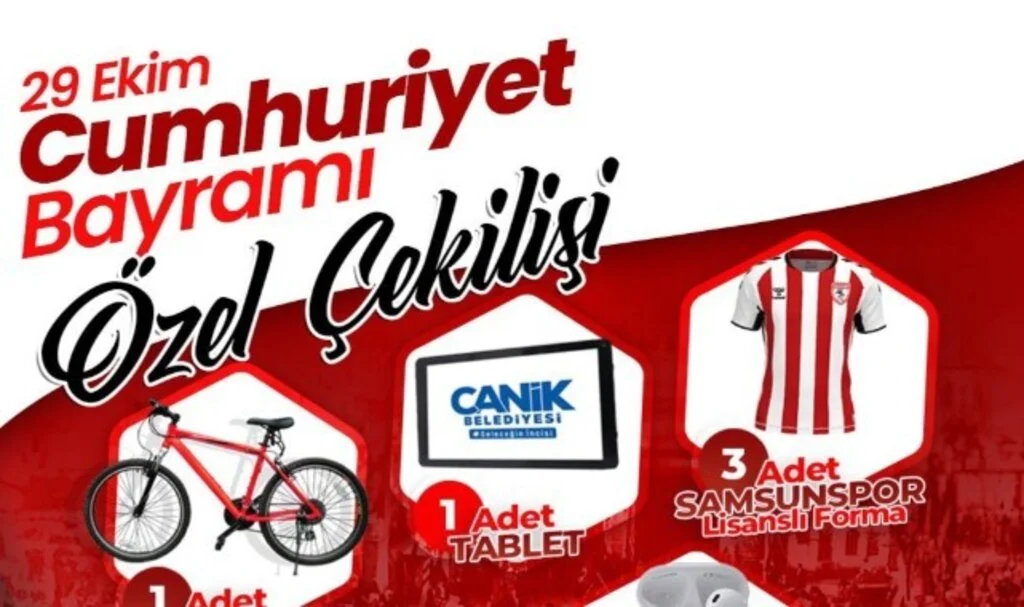 29 Ekim'de Hediyeler Canik'ten 