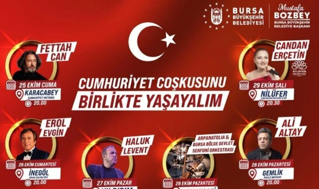 Bursa'da 29 Ekim'e yakışır kutlama programı