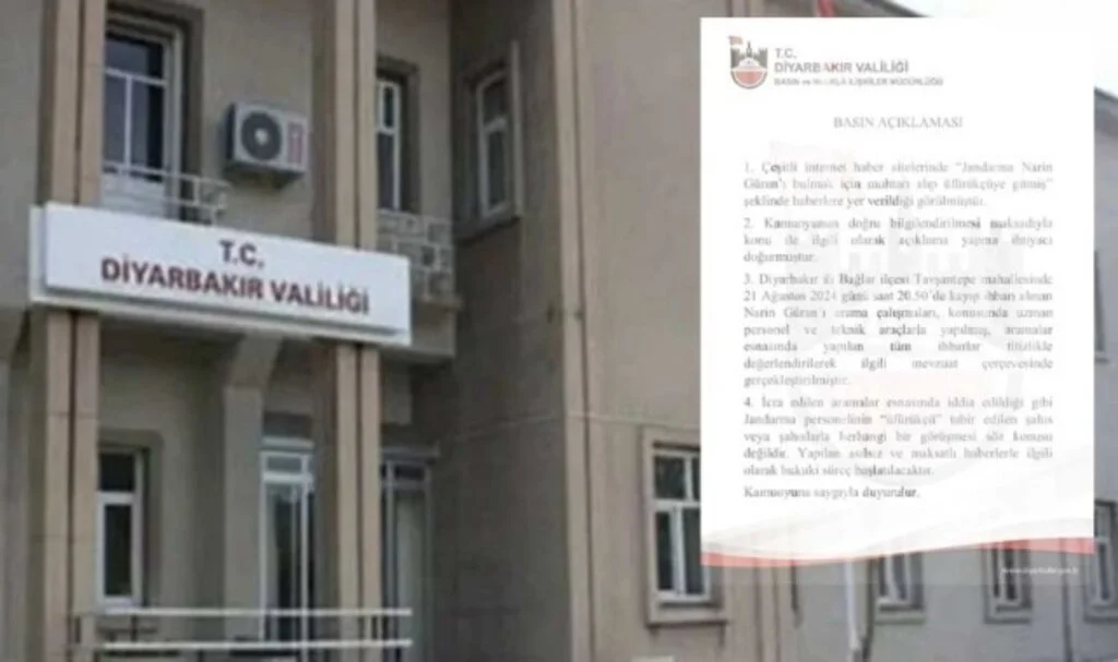 Diyarbakır Valiliğinden “Narin Güran için jandarma üfürükçüye gitti” iddialarına yanıt