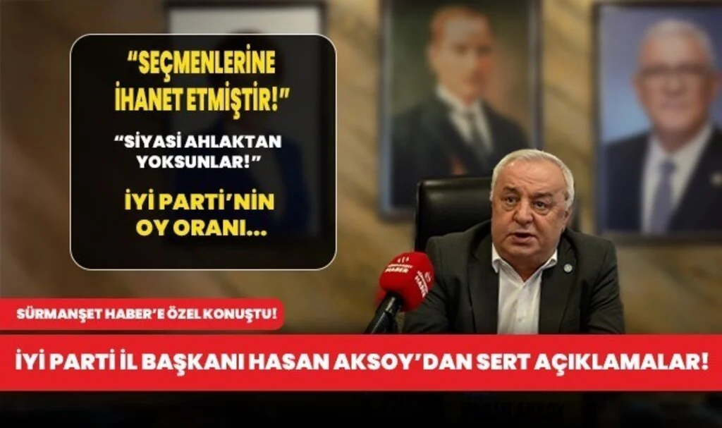 İyi Parti İl Başkanı Hasan Aksoy'dan Sert Açıklamalar!