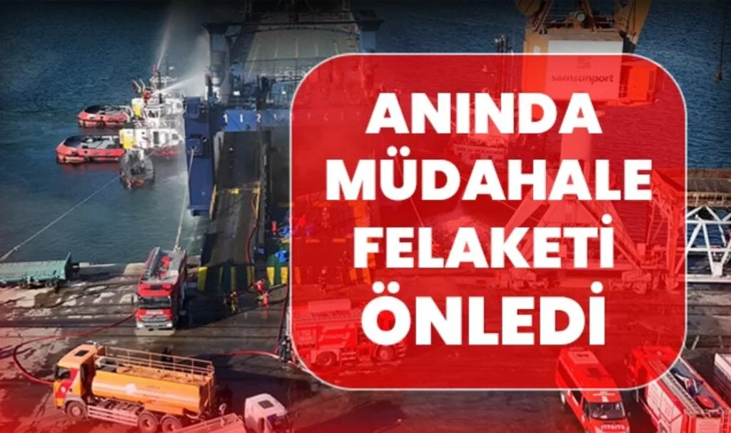 Kuru Yük Gemisinde Çıkan Yangına Samsun İtfaiyesinden Anında Müdahale