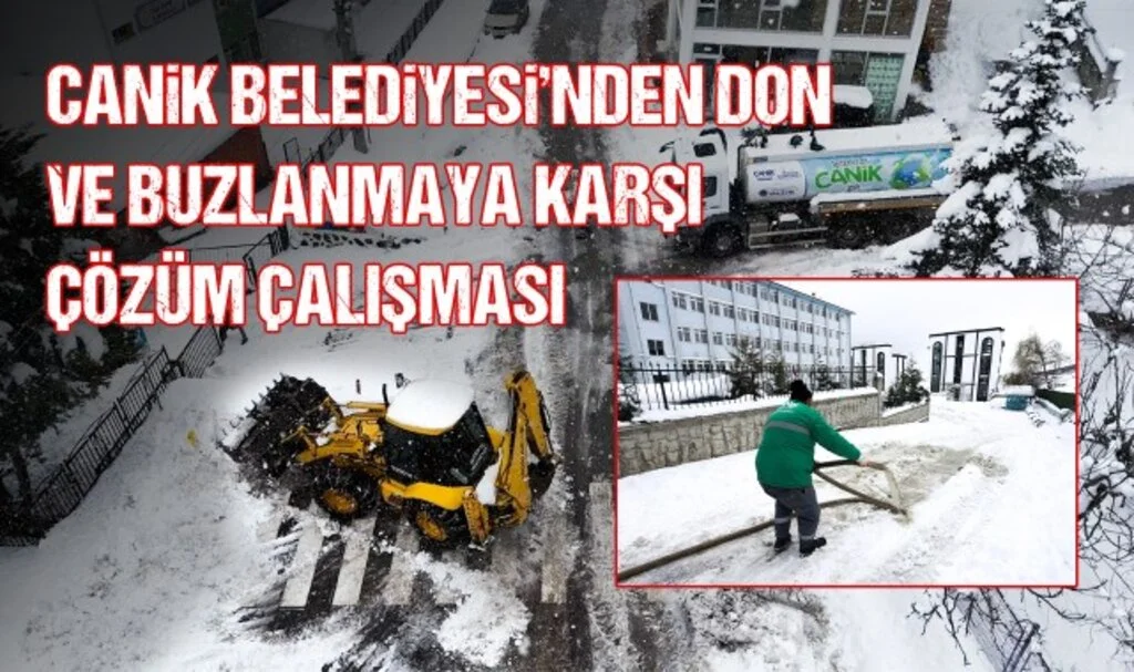 Canik Belediyesi'nden Don ve Buzlanmaya Karşı Çözüm Çalışması