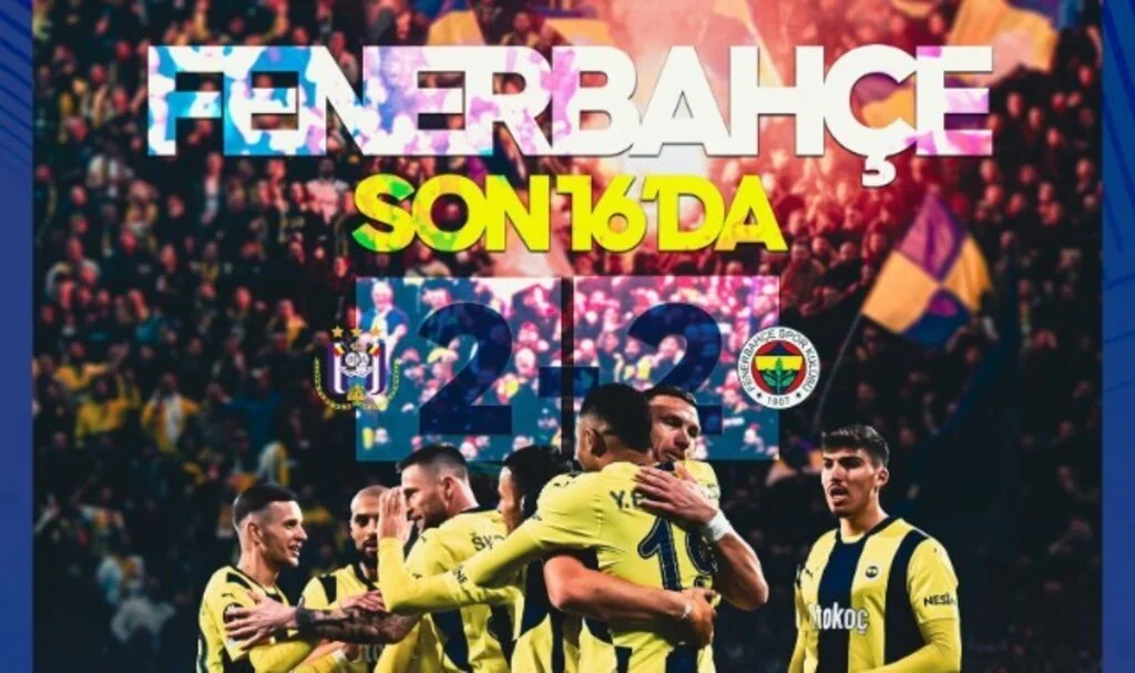Fenerbahçe, Anderlecht'i saf dışı bıraktı, UEFA Avrupa Ligi'nde son 16 turuna yükseldi