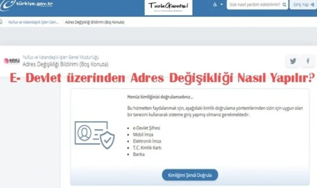 E Devlet Adres Değişikliği Nasıl Yapılır