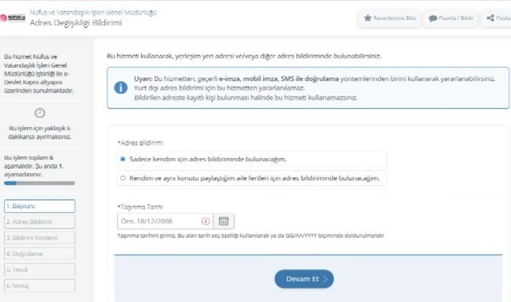 E Devletten Adres Değişikliği Nasıl Yapılır