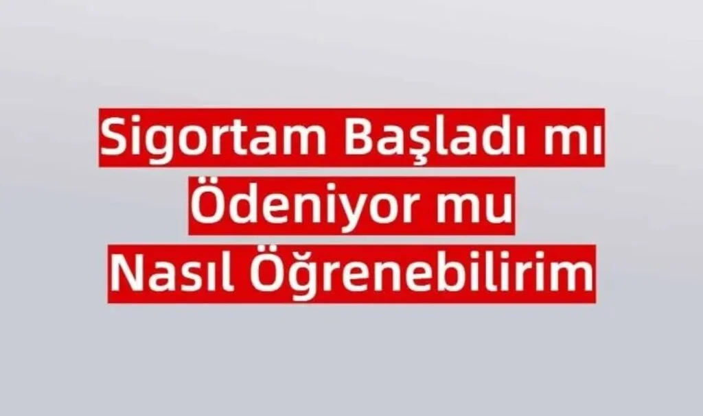 Sigortam Aktif Mi Nasıl Öğrenebilirim