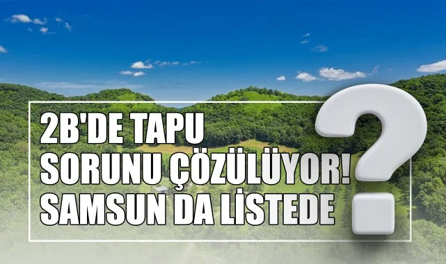 2B'de Tapu Sorunu Çözülüyor! Samsun da Listede...