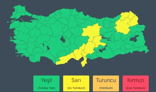 Meteoroloji'den 11 İl İçin Sarı Uyarı! Kuvvetli Sağanak ve Gök Gürültülü Sağanak Bekleniyor
