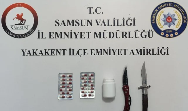 Samsun'da Narko Alan Uygulamasında Sentetik Ecza ve Bıçak Ele Geçirildi!