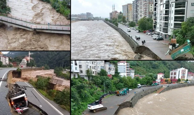 Rize’de Sel Felaketi: Bungalovlar Yıkıldı, Ayder Yaylası Yolu Kapandı