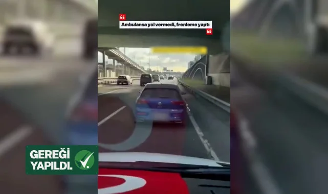 Ambulansa Yol Vermeyen Sürücü Yakalandı! Yeni Trafik Yasasıyla Cezalar Ağırlaşıyor