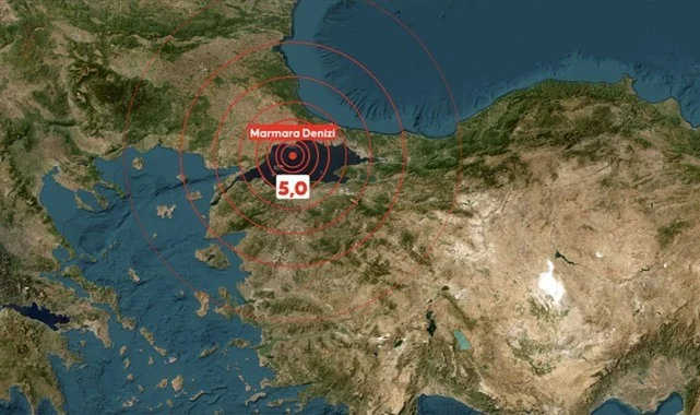 Marmara Denizi'nde 5 Büyüklüğünde Deprem