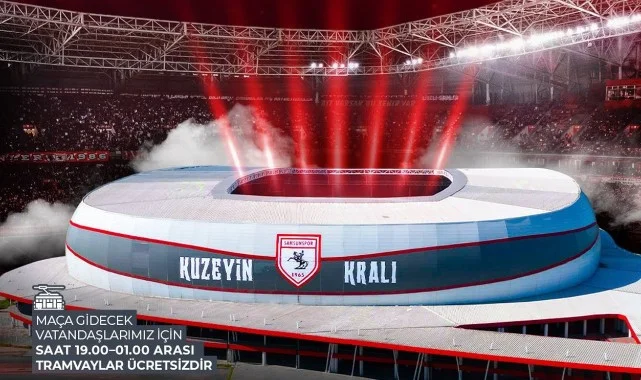 Samsunspor – Dinamo Kiev Maçında Tramvaylar Ücretsiz Hizmet Verecek