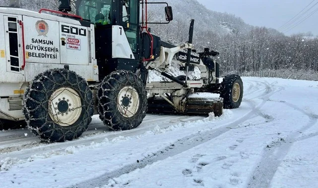 Samsun Büyükşehir Belediyesi Karla Mücadelede Teyakkuzda