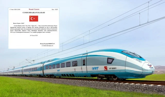 Çorum–Samsun Hızlı Tren Hattı’nın 1. Etabı Resmî Gazete’de Yayımlandı