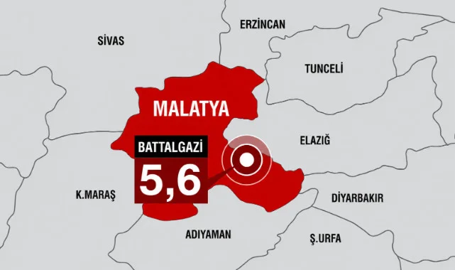 Malatya’da 5,6 Büyüklüğünde Deprem