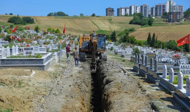 Samsun Büyükşehir'den Derecik Mezarlığı'nda Heyelan Sonrası Güçlendirme Çalışmaları Sürüyor