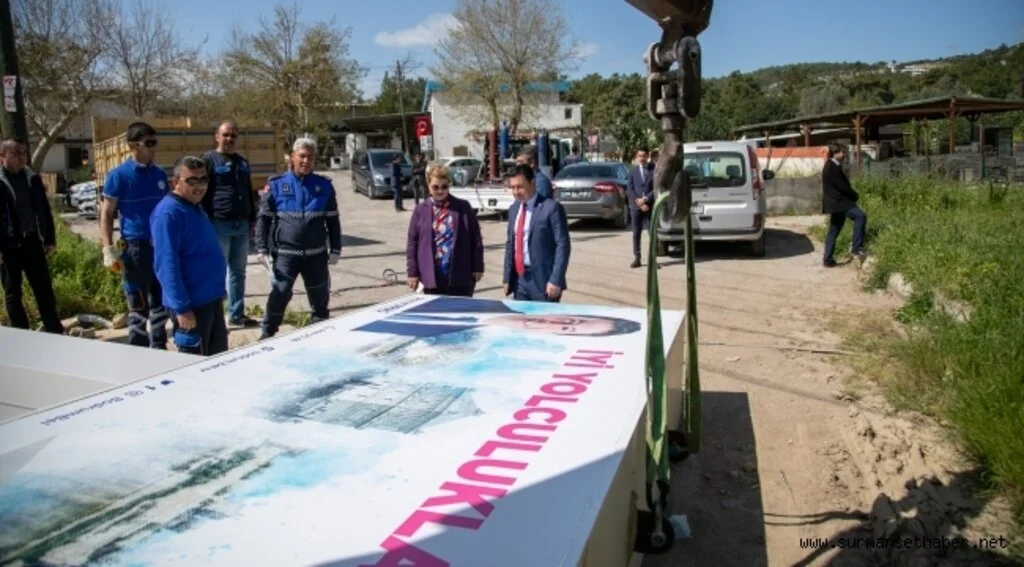BAŞKAN ARAS, 'BODRUM'A HOŞ GELDİNİZ' YAZAN TOTEMİNİ KALDIRTTI