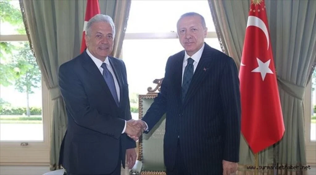 Cumhurbaşkanı Erdoğan AB Komiseri Avramopoulos'u kabul etti
