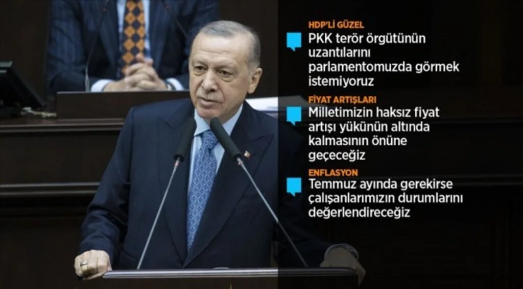 Cumhurbaşkanı Erdoğan; "PKK terör örgütünün uzantılarını parlamentomuzda görmek istemiyoruz"