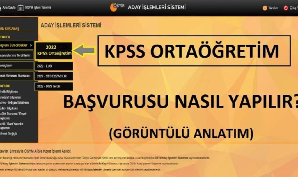 Ortaöğretim Kpss Başvuru Nasıl Yapılır