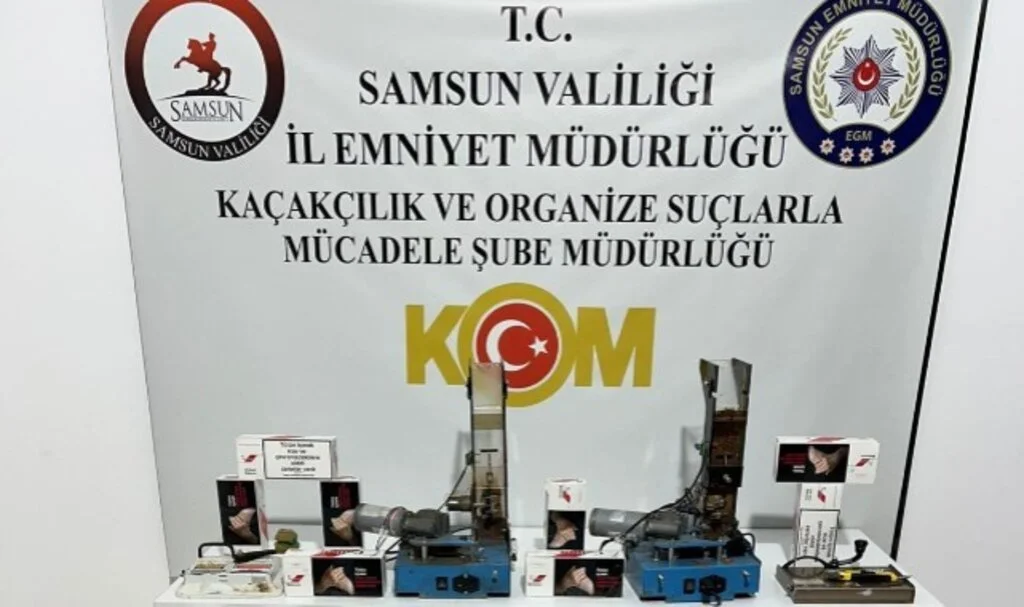Samsun'da Kaçak Sıgara Ele Geçirildi