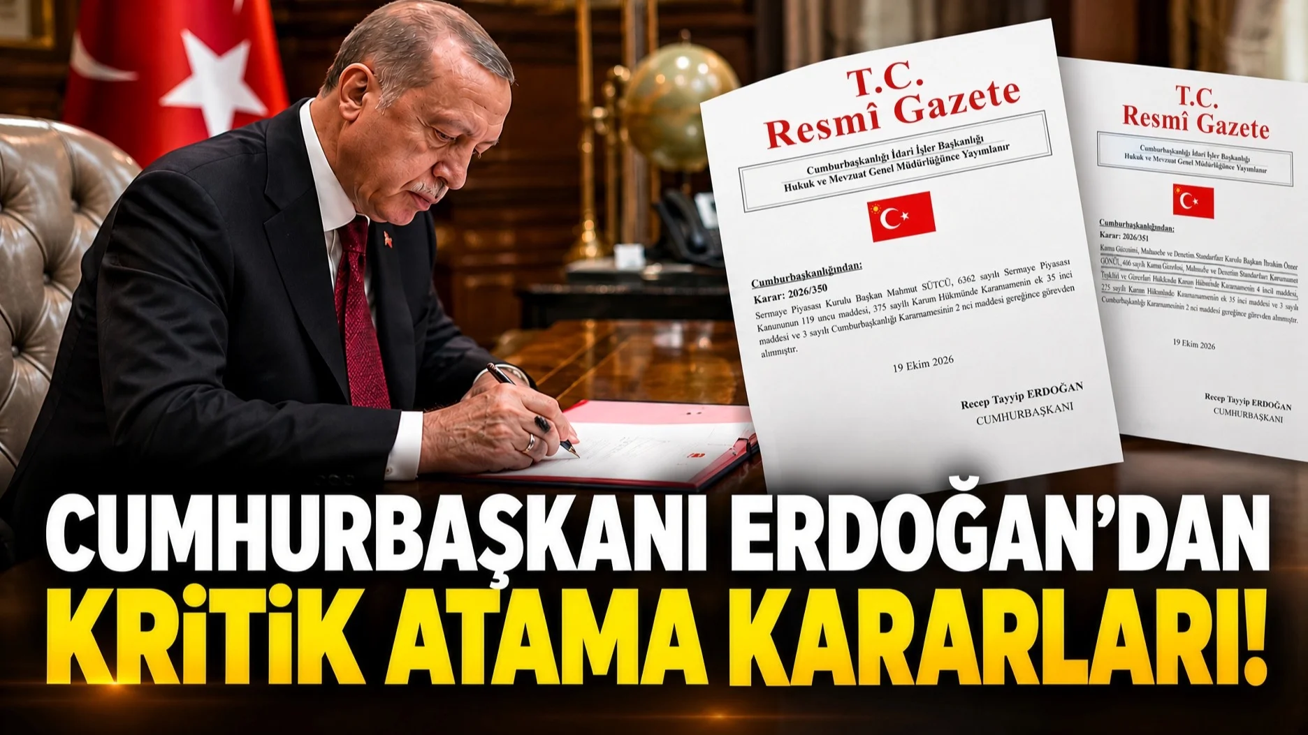 Türkiye Cumhurbaşkanı Recep Tayyip Erdoğan İmzaladı! Bakan Yardımcısı Değişti, SPK Başkanı Görevden Alındı