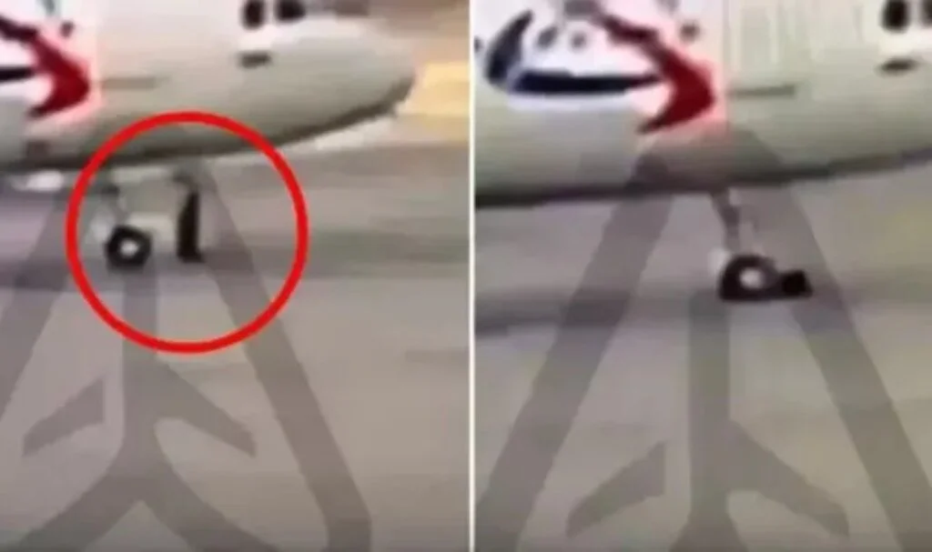 Uçak, teknisyenin üstünden geçti